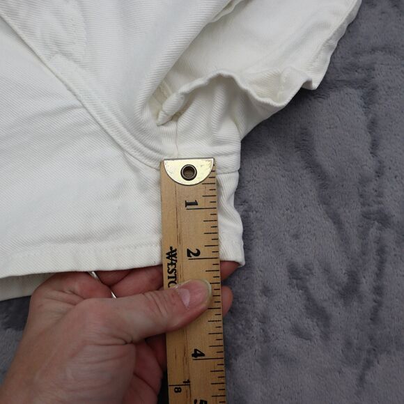 Original Jeanjer Shorts Womens 9 White High Rise Flat Front Double Button Zip - Picture 6 of 15